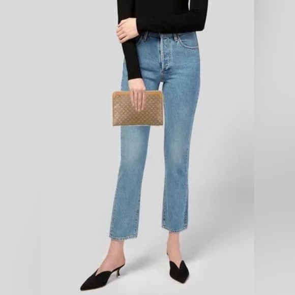 SOLD—Celine Triomphe Vintage Canvas Monogram Macadam Leather Clutch Cosmetic - Picture 3 of 16